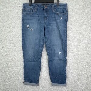 Joe's Jeans Women's Distressed Boyfriend Jeans Blue Size 29 Cotton Spandex